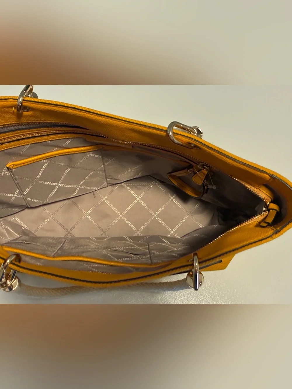 Yellow/Gold Michael Kors Amy Large Rope Tote Bag